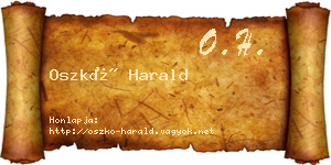 Oszkó Harald névjegykártya